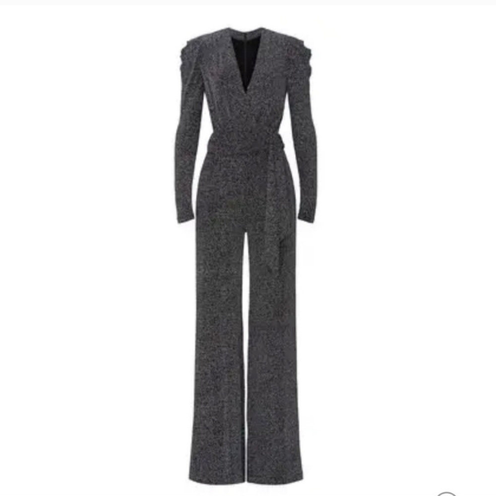 Jonathan Simkhai Black Glitter Jumpsuit grey 6 - Picture 5 of 13